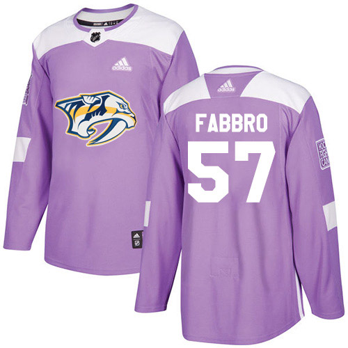 Adidas Nashville Predators #57 Dante Fabbro Purple Authentic Fights Cancer Stitched Youth NHL Jersey